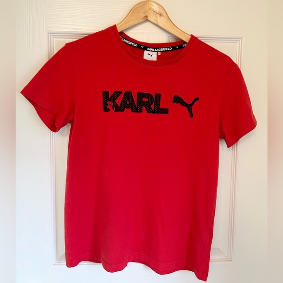 Authentic KARL LAGERFELD X PUMA crossover Red cotton shirt. - Picture 1 of 6